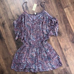 American Eagle off the shoulder floral romper